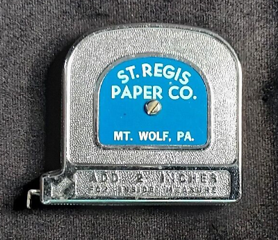 #ad Old Advertising Premium Tape Measure St. Regis Paper Co Mt Wolf Pa York County $30.25