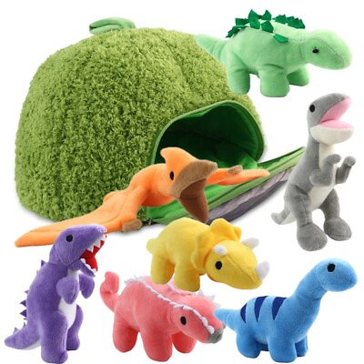 #ad Dinosaur Stuffed Animal Set w 7 Stuffed Dinosaur Plushies Toy Zippered for Kids $32.69