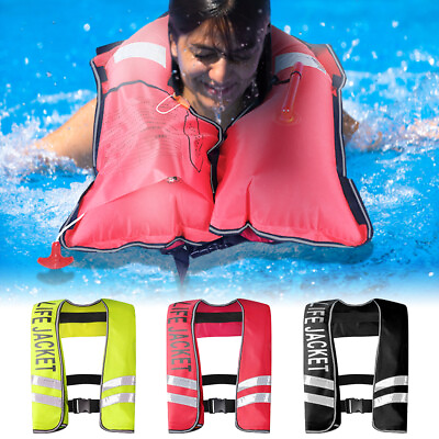 #ad Manual Auto Inflatable Adult Life Jacket Waterproof Life Vest For Fishing K5T8 $34.26