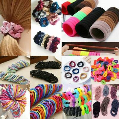 #ad 5 100Pcs Fashion Women Girls Elastic Hair Bands Ponytail Holder Head Rope USA $3.66