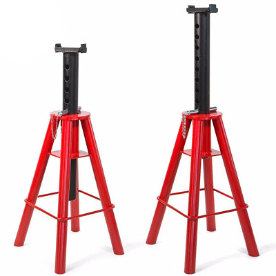 #ad Stark USA 1 PAIR HEAVY DUTY JACK TRUCK SEMI STANDS HIGH LIFT 10 TON PIN 18.5 TO $389.95