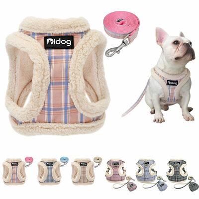 Cute Small Dog Harness Leash Set Puppy Cat Vest Warm Fleece Yorkie Bulldog XS $14.29