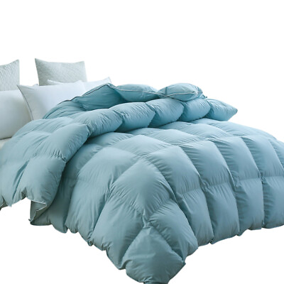 #ad SNOWMAN All Season 75% Goose Down Comforter 100% Cotton 800 Fill Power 3 Colors $127.99