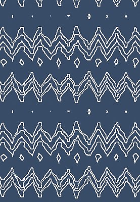 #ad HB Luxe Navy Abstract Zig Zag Chevron Linen Print Fabric Mont Maudit Blue 2.45yd $220.50