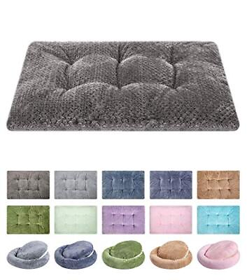 #ad Fuzzy Deluxe Pet Beds Super Plush Dog or Cat Beds 15quot; x 23quot; S Eagle Grey $25.31