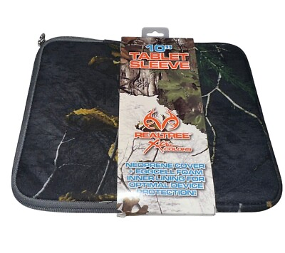 #ad New REALTREE Green 10quot; Tablet Sleeve Protection Camouflage Neoprene Cover $8.99