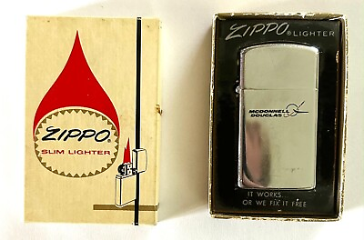 #ad 1971 Mcdonnell Douglas Slim Zippo Lighter $450.00
