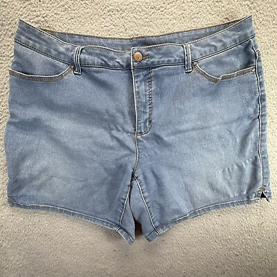 #ad Faded Glory Womens Shorts Size 20 Denim Blue Jean Hot Jean Pants Hot Stretch $12.99