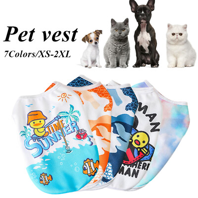 #ad Cute Summer Dog Pet Clothes Breathable Round Neck T shirt Pet Vest Puppy Supply $5.78