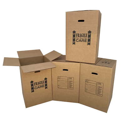 #ad Kitchen Moving Boxes Heavy Duty Transport Durable Resistant Tearing Double Wall $64.09