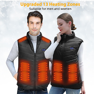 #ad Electric Heating Jackets Vest 13Heating Zones Battery Pack Heated Coat Women Men $36.59