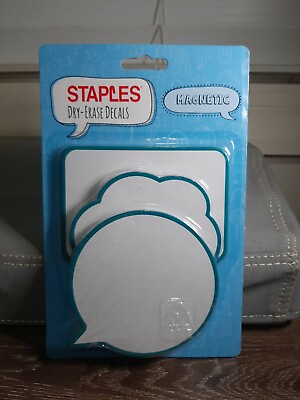 #ad 1 Pack of 3 Magnetic Dry Erase Decals Teal. About 3 to 5 inches. New $12.88