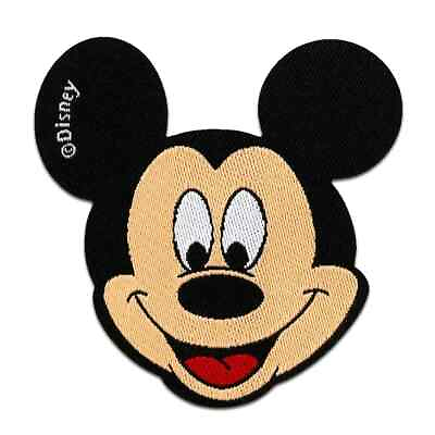 #ad Disney Iron On Patch: Mickey Mouse Head Smiling New Free Shipping $5.50
