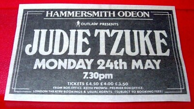 #ad Judie Tzuke Hammersmith Gig Vintage ORIGINAL 1981 Press Magazine ADVERT 3.5quot;x 2quot; GBP 1.99