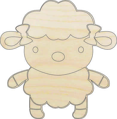 #ad Sheep Laser Cut Out Unfinished Wood Craft Shape SHP19 $51.82