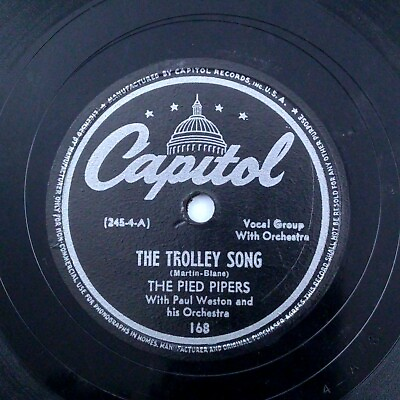#ad The Trolley Song Cuddle Up A Little Closer The Pied Pipers Capitol 168 V 78 $8.00