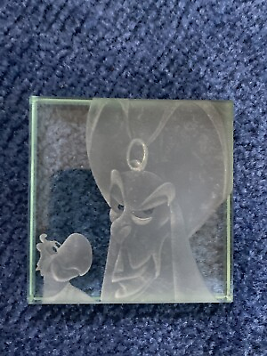 #ad DISNEY #5 1000 R. GUENTHER Aladdin’s Jafar Etched GLASS PAPERWEIGHT $139.00