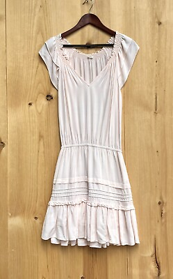 #ad Baamp;sh Lini Off the Shoulder Tiered Ruffle Mini Dress Pale Pink Sz 4 $115.00