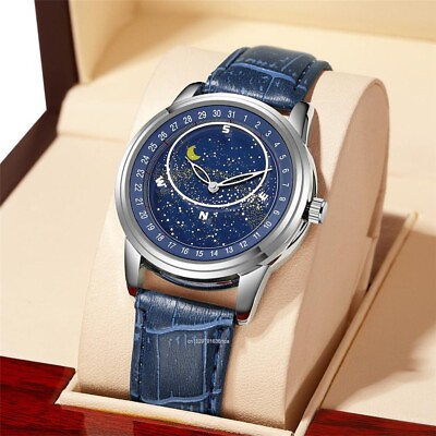 Men#x27;s Rotating Starry Sky Automatic Mechanical Watch Luminous stainless steel $20.00