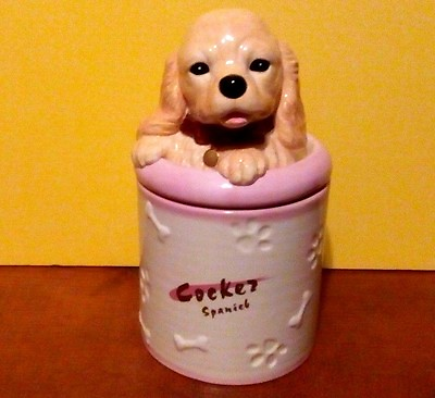 #ad COCKER SPANIEL Porcelain Dog Treat Cookie Jar Ceramic Figurine Quality DNC #CJ26 $35.00