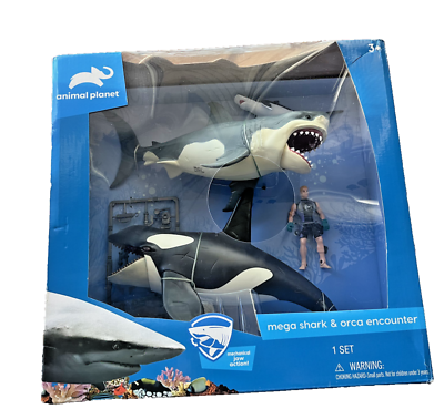 #ad ANIMAL PLANET MEGA SHARK AND ORCA ENCOUNTER COLLECTIBLE TOYS $40.00