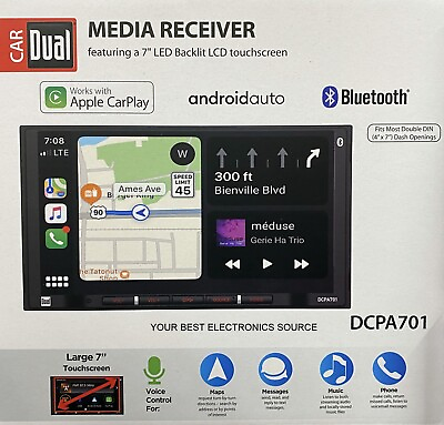 #ad NEW DUAL DCPA701 2 DIN 7quot; LCD Digital Receiver Bluetooth CarPlay Android Auto $138.90