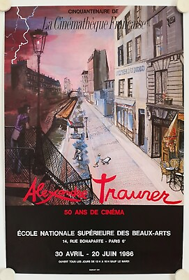 #ad Affiche ALEXANDRE TRAUNER 50 ans Cinéma 1986 Exposition Ecole Beaux Arts Paris EUR 45.00