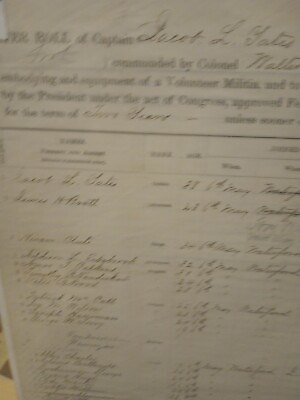 #ad The original muster roll of The New York State Militia.May 1861.Well Preserved. $40.00