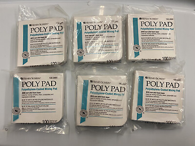 #ad Lot 600 6Pads Henry Schein 100 2880 Poly Pad 7.5cm X 7.5cm Mixing Pads $65.00