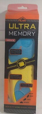 #ad Peak Memory Foam Men#x27;s Insoles Trim to Size Gel Shock Absorbtion for Boots Shoes $18.29