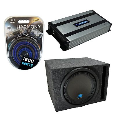 #ad Car Stereo Vented Port Single 12quot; Alpine S W12D4 Sub Box New amp; HA A800.1 Amp $316.99