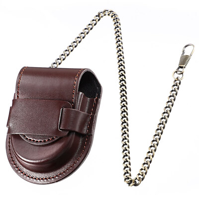 #ad pocket watch case protector pocket watch belt bag Pocket Watch Leather Fob $9.78
