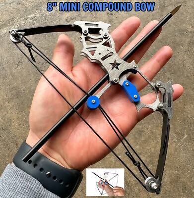#ad 8quot; Mini Compound Bow Kit Toy Arrows Target Shooting Archery Gift Pocket Bow $12.30