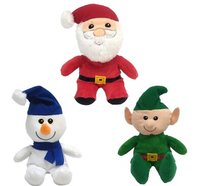#ad Plush Singing Christmas Characters Set of 3: Santa Snowmen and Elf $14.99
