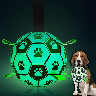 #ad Light up Interactive Glow in The Dark Dog Toys Soccer Ball Medium 6 Inch $24.02