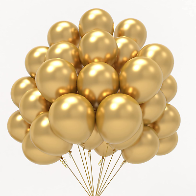 #ad JOYYPOP Metallic Gold Balloons 100 Pcs Gold Party Latex Balloons 12 Inch Gold La $28.84