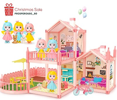 #ad Barbie Dream House Size Dollhouse Furniture Girls Playhouse Townhouse Fun Play. $30.45