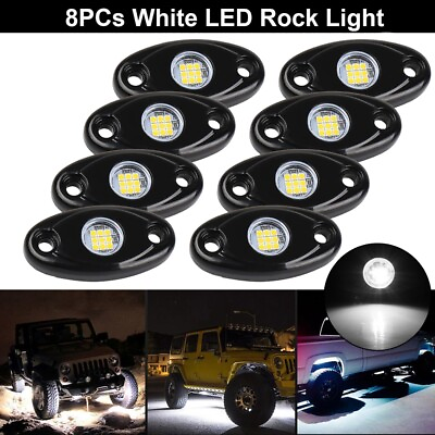 #ad 8PCS White LED Rock Light Pods Underbody Glow For Ford F 150 F 250 F 350 Pickup $39.99