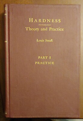 #ad Hardness Theory amp; Practice Part 1 2nd Ed Louis Small 1960 Service Diamond Tool $30.13