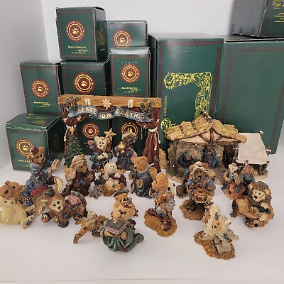 #ad Set Boyds Bears Resin Christmas Nativity w Boxes amp; Holiday Figures $230.00