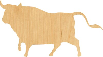 #ad Bull 1 Laser Cut Out Wood Shape Craft Supply Woodcraft Cutout $48.53