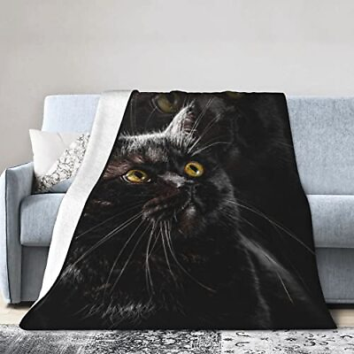 #ad Black Cat Throw Blanket Soft Cozy Plush Warm Fleece Blanket for Sofa Couch Be... $44.58