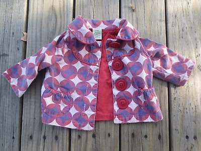 #ad Babystyle Girls Lightweight Retro Print Jacket Size 6 12 months $30.00