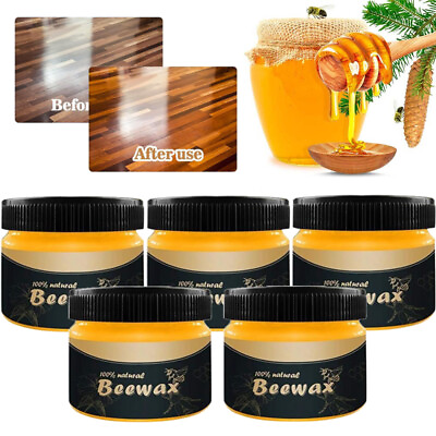 #ad 5 x Wood Seasoning Beewax Multipurpose Wax Bee Polish Furtiniture Wooden Beeswax $25.72