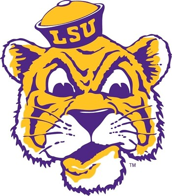 #ad LSU Tigers Throwback Logo Die Cut Laminated Vinyl Sticker Decal $3.75