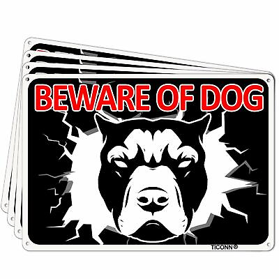 #ad #ad 4 Pack Beware of Dog Sign for Home Business Indoor Outdoor Aluminum Rust Free $11.99