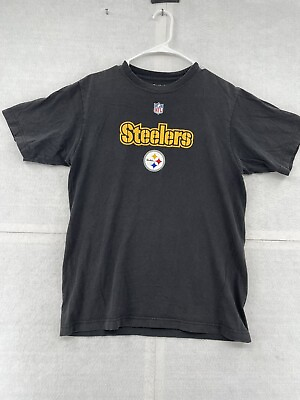 #ad Reebok Pittsburgh Steelers Shirt Adult Medium Black Short Sleeve NFL Football $16.95