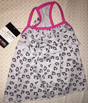 Bailey amp; Bella Couture Gray Leopard Print Shirt Pet Dog Small S $9.97