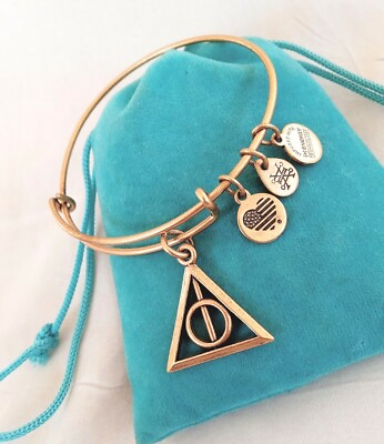 #ad Alex And Ani DEATHLY HALLOWS Gold Charms Bangle Bracelet NWOTAG. $19.99