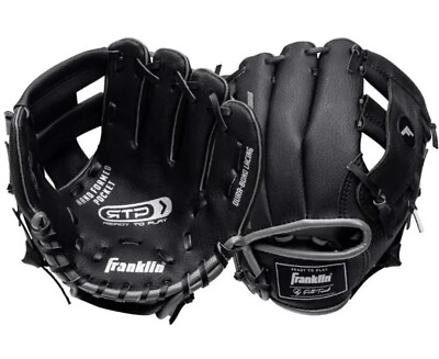 #ad NWT Franklin Sports Ready To Play 8.5quot; Tee Ball Glove Black Right Hand Throw $11.99